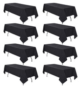 Mantel negro RestfulGlow rectangular 8ft para mesa de boda elegante
