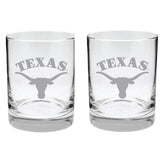 Vaso RFSJ Texas Longhorns, dos caras satinadas para whisky