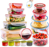 RFAQK contenedores rectangulares con tapas herméticas, ideal para porciones y organización de comidas.