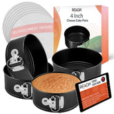 RFAQK moldes mini tartas 4 pulgadas, lista para porciones pequeñas en la cocina