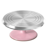 Riccle base rotativa para pasteles rosa facilita decorar con precisión en 12 pulgadas