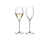 Par de copas Riedel Veloce Sauvignon Blanc para degustación elegante.