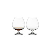 Vaso clásico Riedel Vinum Brandy, realza las notas del bouquet y facilita la degustación.
