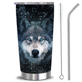 RNFENQS taza termica lobo, ideal para llevar bebidas calientes o frías todo el día