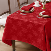 Mantel Romanstile damasco con rosas rojas para mesa elegante
