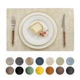 Romanstile mantel doble cara beige protege la mesa y añade estilo.