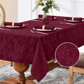 Mantel Romanstile jacquard damasco floral Burdeos 60x120 para cenas elegantes.