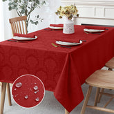 Mantel Romanstile jacquard rectangular damasco invierno para cenas elegantes.