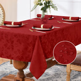 Romanstile Mantel Valentine jacquard rectangular con acabado impermeable para cenas al aire libre.