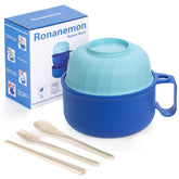 Ronanemon tazón ramen grande 40oz listo para porciones rápidas y abundantes