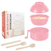 RORBAM tazón ramen microondas con palillos y cuchara, práctico para comidas rápidas en casa.