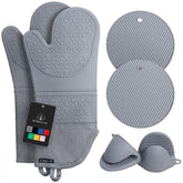 Guantes rorecay de silicona de 15 pulgadas para manejar ollas calientes con agarre seguro.