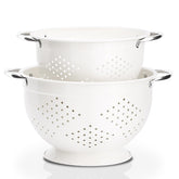 Rorence coladores de acero con recubrimiento blanco, conjunto 3qt-5qt para cocina duradera