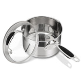 Sartén Rorence 2,5 cuartos en acero inoxidable para cocción rápida y uniforme.