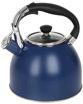 Tetera Rorence azul marino en cocina, diseño elegante para hervir agua rápidamente.