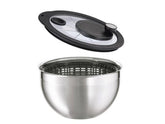 RÖSLE 15695 escurridor de ensalada grande con tapa de vidrio mantiene frescura.