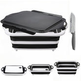 ROTTOGOON tub de preparación plegable para barbacoa con tapa, ideal para marinar y transportar.