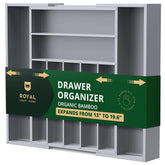 ROYAL CRAFT WOOD Organizador de cajón para cubiertos de 9 espacios, mantiene la cubertería ordenada.