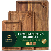 Conjunto ROYAL CRAFT WOOD: tres tablas de acacia para cocinar y presentar con estilo.