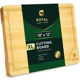 Tabla ROYAL CRAFT WOOD de bambú para cortar, superficie estable que cuida tus cuchillos.