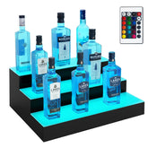 Royxen estante licor 3 niveles para exhibir botellas con iluminación llamativa.