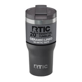RTIC 20oz vaso termico con tapa de cierre seguro para viajes sin derrames.
