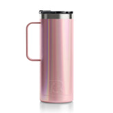 RTIC Vaso de viaje 20 oz rosa polvo con brillo, ideal para café caliente en ruta.