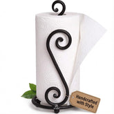 RTZEN porta-papel toalla mate negro con diseño estilo casa de campo para la cocina