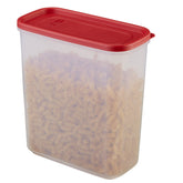Rubbermaid 21C, vista frontal; contenedor claro para identificar alimentos de un vistazo.