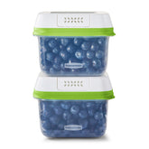 Contenedor Rubbermaid FreshWorks Saver mediano corto, mantiene frutas y verduras frescas por más tiempo