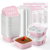 Ruckae moldes cuadrados 10oz con tapas para porciones.