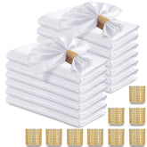 RUDONG M: servilletas de satén blancas 17x17 para una mesa elegante y reutilizable.
