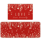 Alfombra Ruizhuo con corazón rojo para cocina, aporta estilo y seguridad antideslizante.