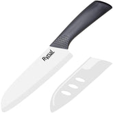 Rynal cuchillo Santoku cerámico de 7 pulgadas con funda: filo preciso para uso diario