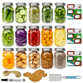 Frascos Mason de 16 oz de rzoixuur con tapas, almacenamiento visible y práctico