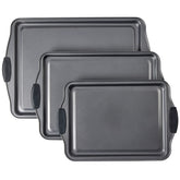 Conjunto SAFUU de bandejas antiadherentes para hornear, ideal para lotes grandes.