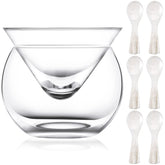 Sabary conjunto enfriador caviar en vaso de cristal para servicio elegante