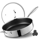 Sakamosh sartén 12 pulgadas con tapa, ideal para saltear con poco aceite.