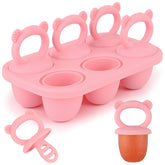 Sakolla bebe paleta rosa con 6 cavidades, ideal para meriendas saludables.