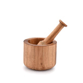 Samhita mortero de acacia para ajo y pimienta, libera aromas al machacar.