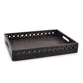 Samhita tabla de servir mango madera rectangular negro, ideal para desayunos y aperitivos