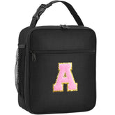 SANBADA bolsa de almuerzo con parche inicial, ideal para comida fría o caliente en rosa.
