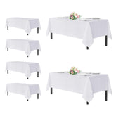 Mantel sancua blanco rectangular para mesa de 6 pies; ideal para bodas