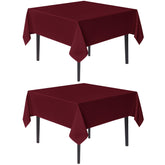 Mantel sancua cuadrado 54x54 burdeos 2-piezas, ideal para cenas festivas