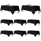Mantel negro sancua para mesa rectangular de 6 pies, juego de 8 piezas.