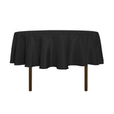 Mantel redondo sancua de 70 pulgadas en negro para mesas de comedor.