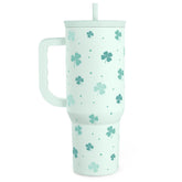 Vaso SANDJEST 40oz Trebol con asa, ideal para llevar café caliente