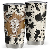 SANDJEST Cow Tumbler 20oz con cierre seguro para viajes sin derrames