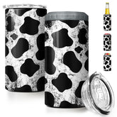 SANDJEST Cow Tumbler 4 en 1 frontal para latas y botellas
