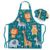 SANDJEST delantal para niños con bolsillo frontal, ideal para cocinar y pintar.